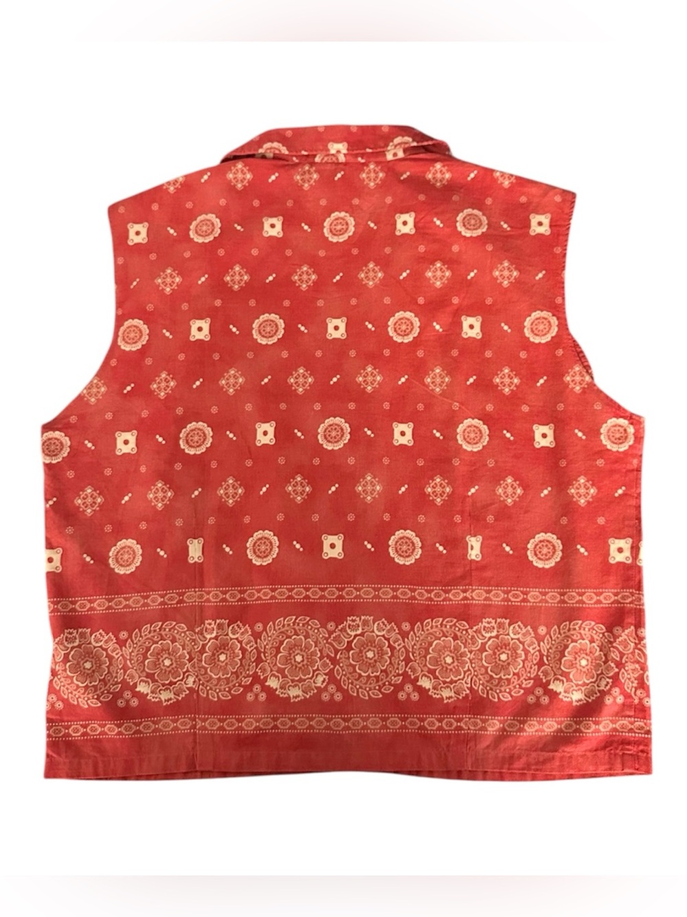 Ralph Lauren RRL/Double RL Sleeveless Red/Cream Dee Bandana Print Blouse - Picture 2 of 4